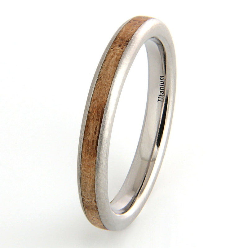 Titanium Ring with Oak - IN STOCK - Size M