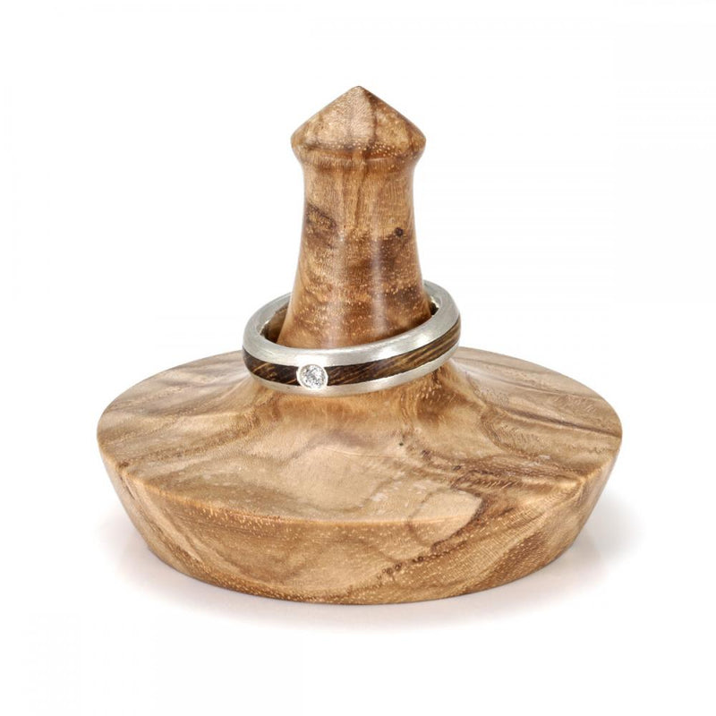 Ring holder | Hand carved wooden ring holder | by Eco Wood Rings UK