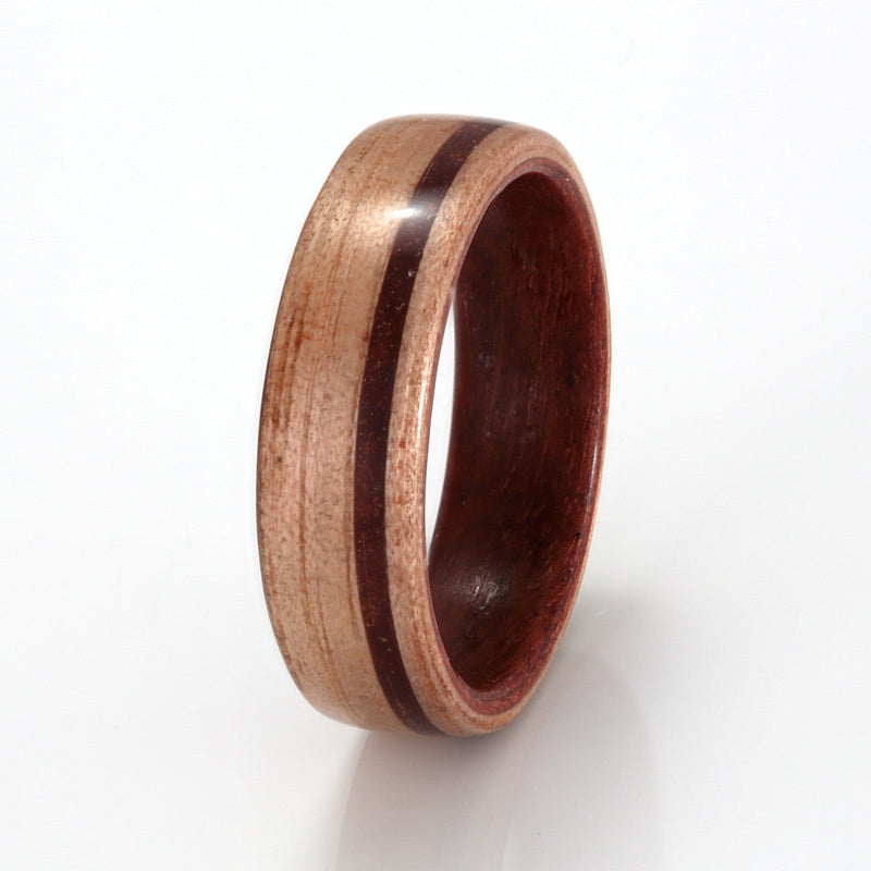 Victoria Ash Ring 4mm with River Red Gum by Eco Wood Rings