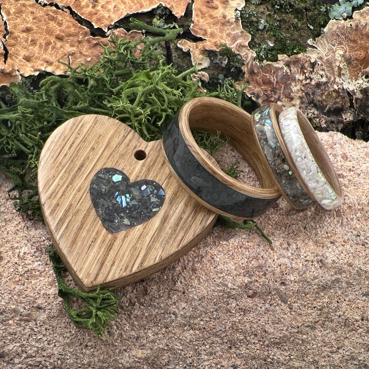 Wooden Engagement Rings His and Hers Wedding Rings Eco Wood Rings