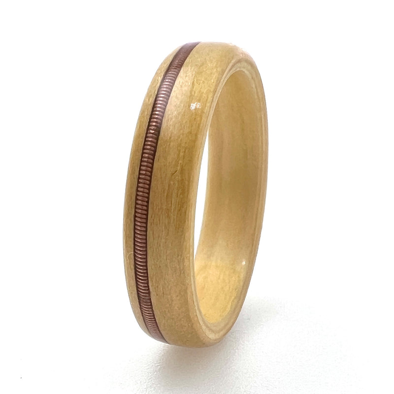 Huon Pine Ring with Guitar String - IN STOCK - Size U ½