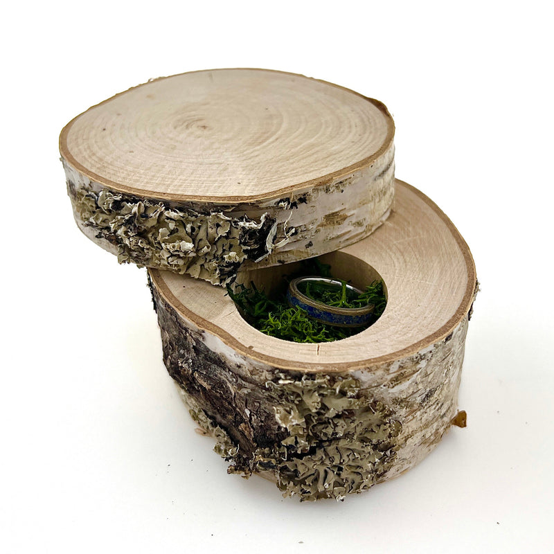 Single Birch Wood Ring Box