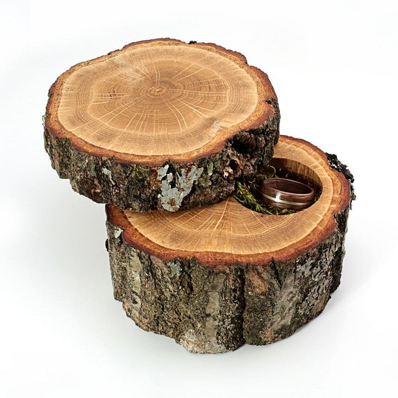 Single Oak Wood Ring Box by Eco Wood Rings