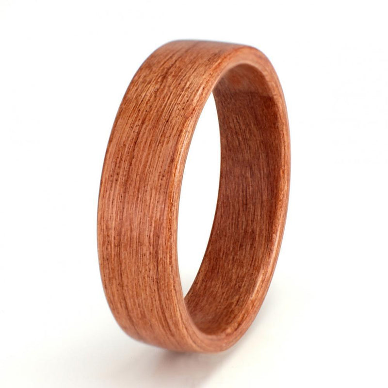 Alternative wedding ring for men and women | Plain cherry wood bentwood ring | Size T 1/2 | by Eco Wood Rings UK