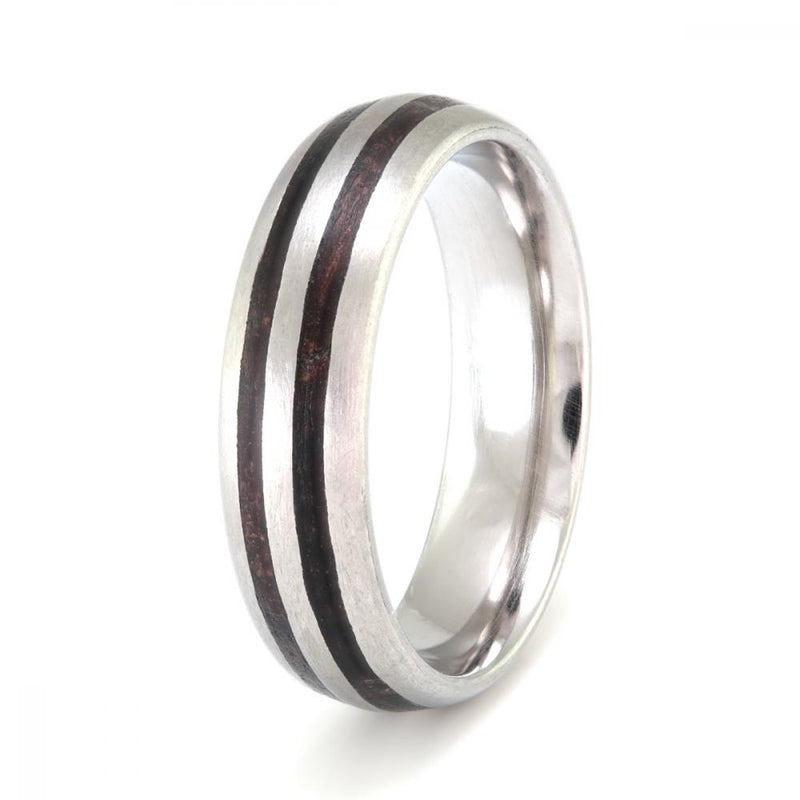 Titanium with Indian Rosewood - IN STOCK - Size T1-2 by Eco Wood Rings