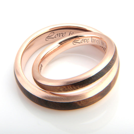 9ct Rose Gold & Rosewood Set