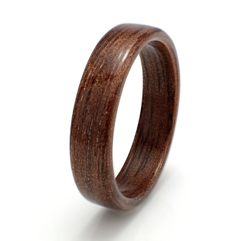 Simple promise ring made from black walnut | 5mm wide | by Eco Wood Rings UK | Custom ring design