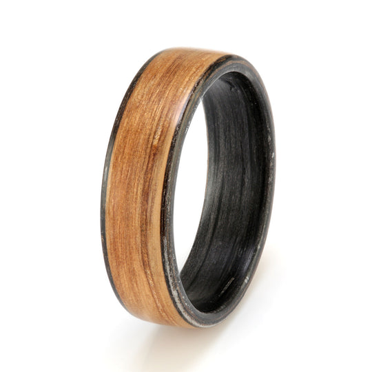 Bogwood Ring 6mm with Whisky Barrel Oak