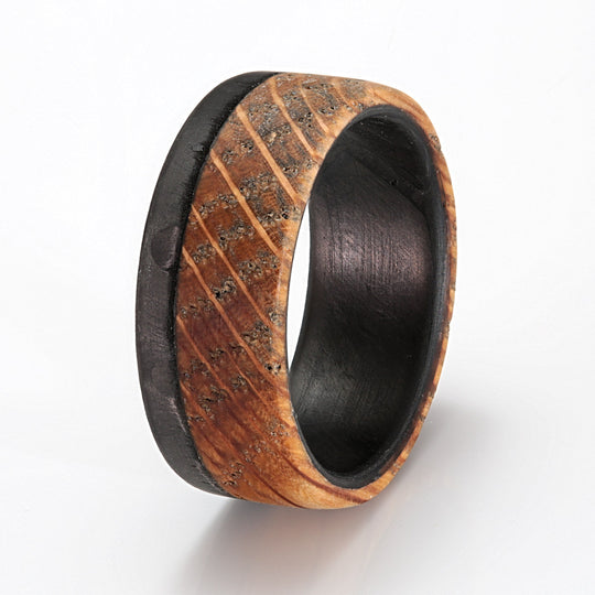 Carbon Fibre Ring 8mm with Whisky Barrel Oak