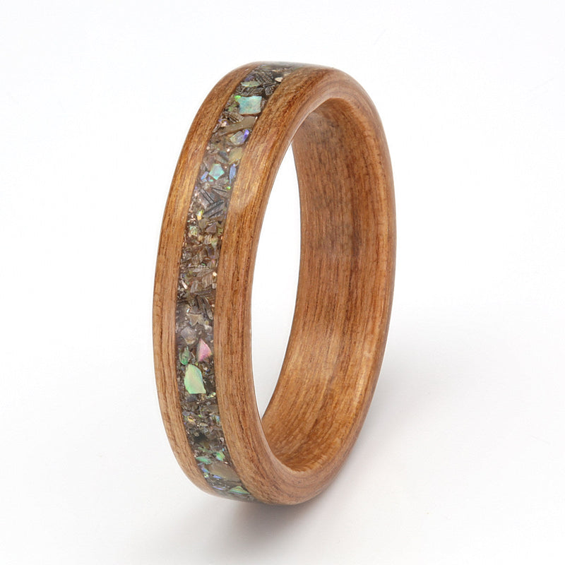 Paua Shell Rings Paua Shell Ring | Cherry Wood with Abalone