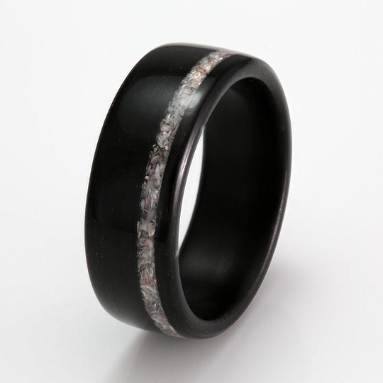 Ebony Ring 8mm with Shell