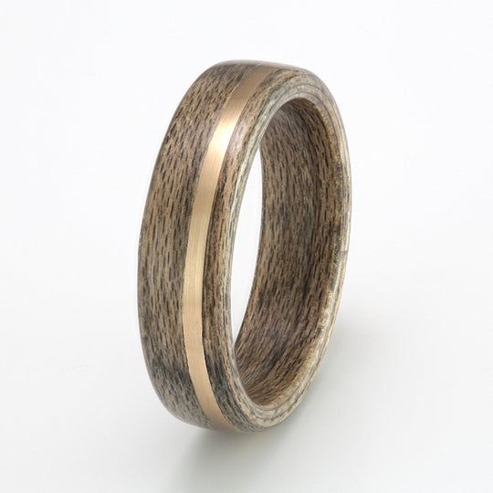 Greyed Maple Ring 5mm with Yellow Gold