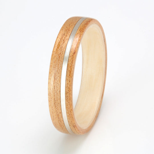 Hickory Ring 5mm with Willow & Silver