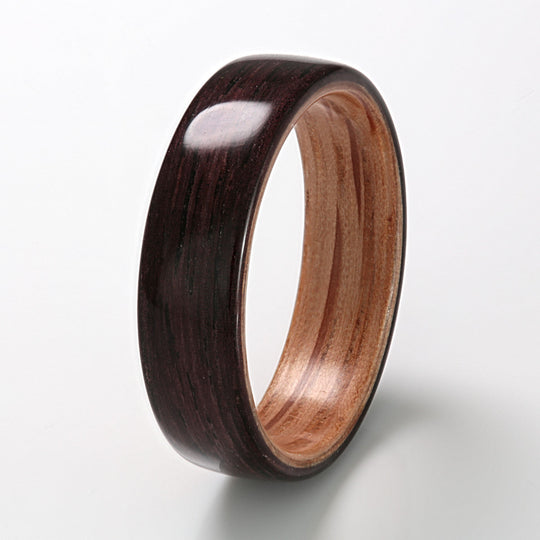 Indian Rosewood Ring 6mm with Oak