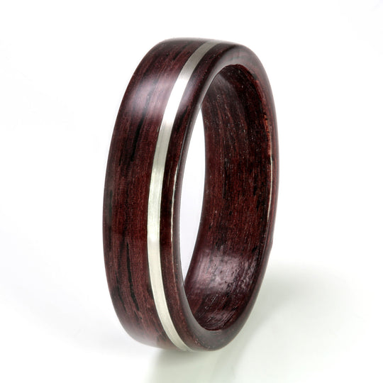 Indian Rosewood Ring 6mm with Silver