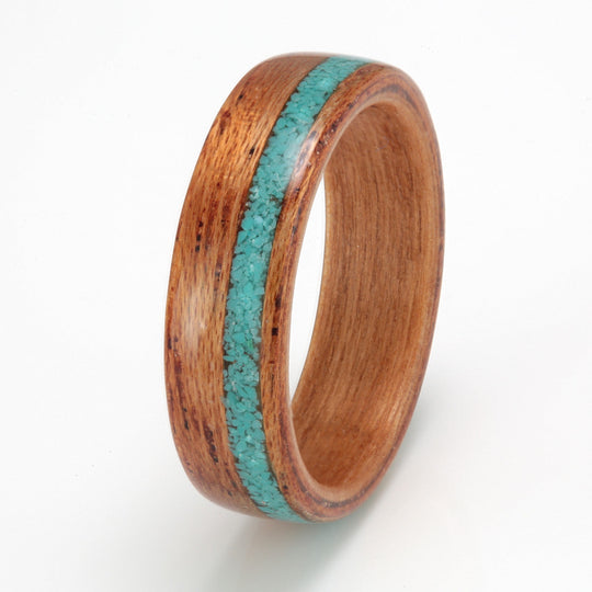 Mahogany Ring 7mm with Cherry & Turquoise