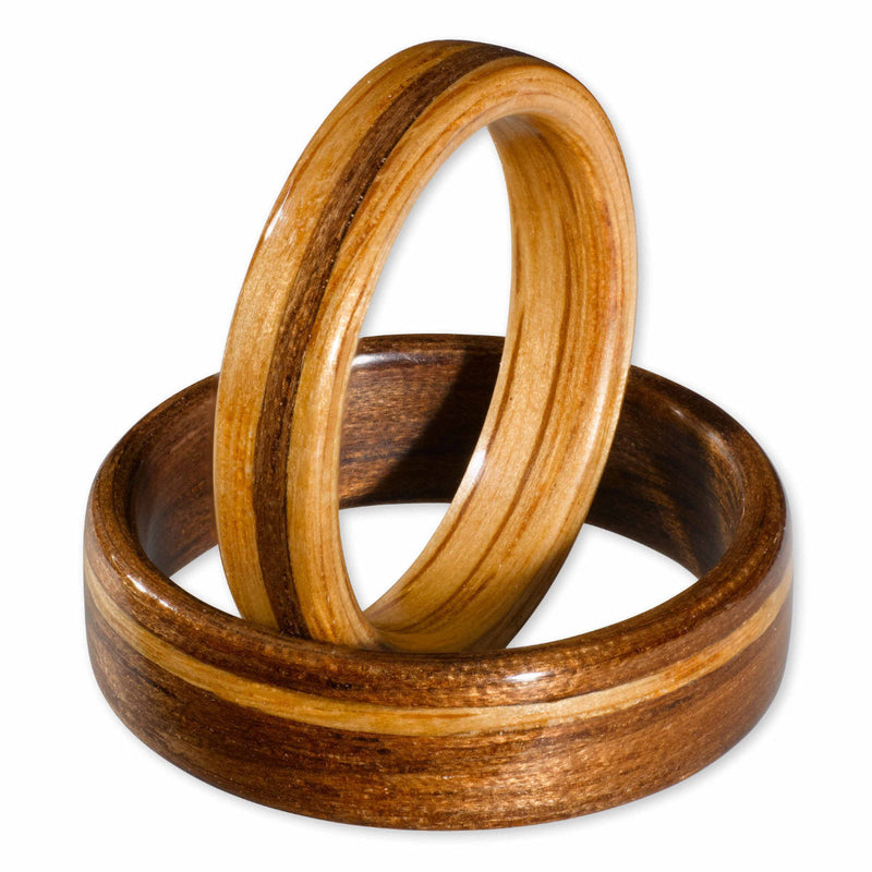 Oak & Walnut Set by Eco Wood Rings