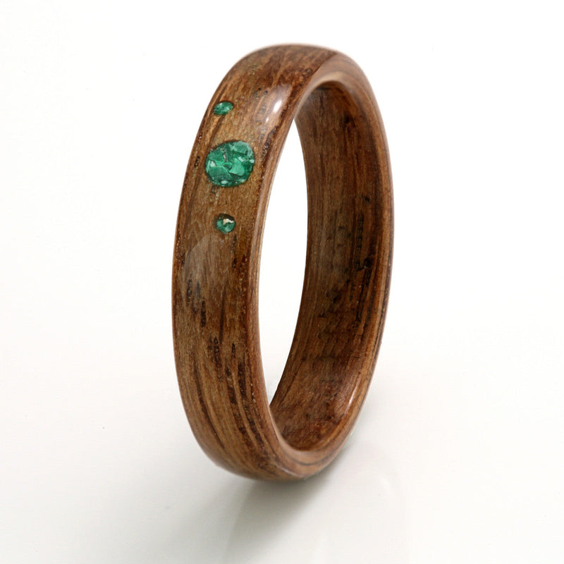 Oak with Malachite by Eco Wood Rings