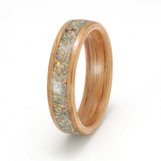 Oak with Opal, Moonstone & Gold Shavings