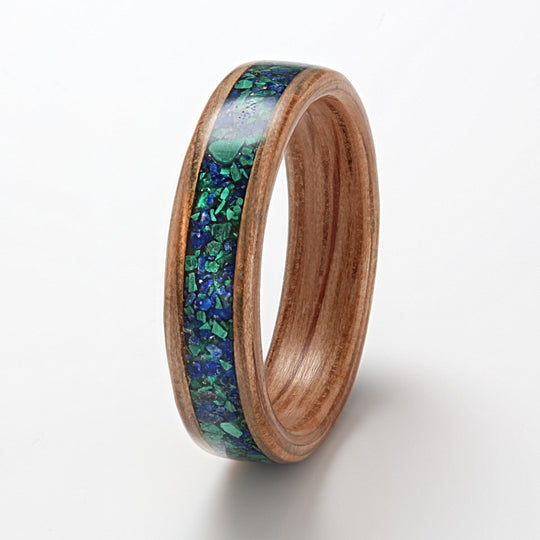 Oak Ring 5mm with Malachite & Lapis Lazuli