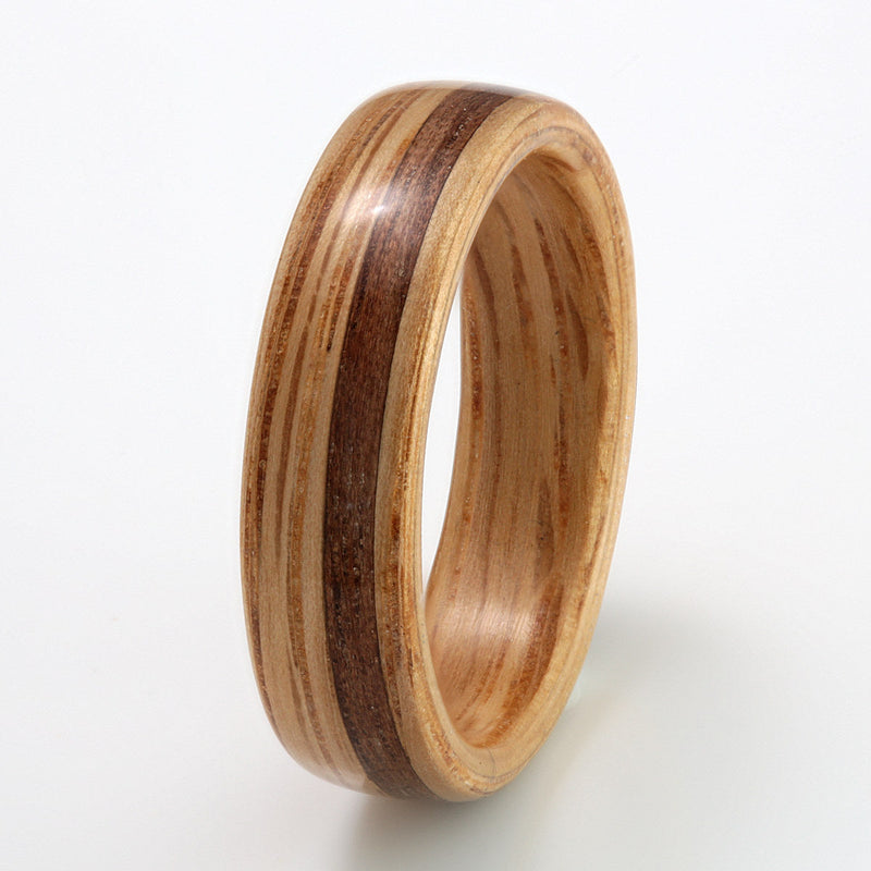 Oak Ring 6mm with Walnut by Eco Wood Rings