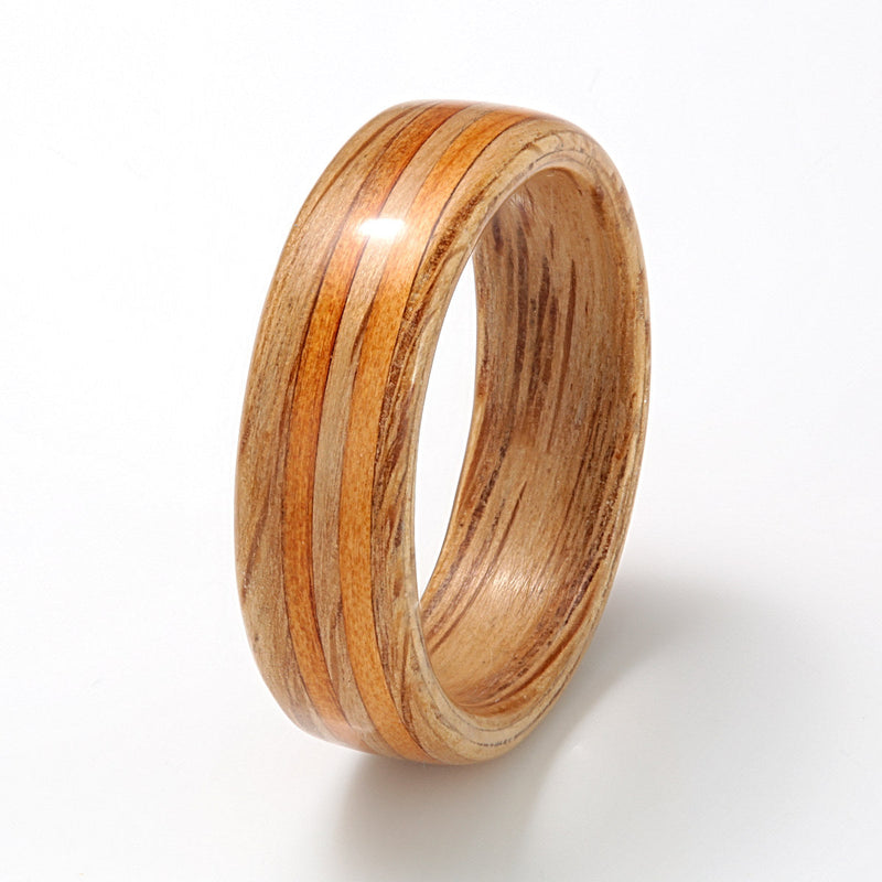 Oak Ring 6mm with Yew by Eco Wood Rings