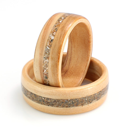 Olivewood, Sand & Mother of Pearl Set