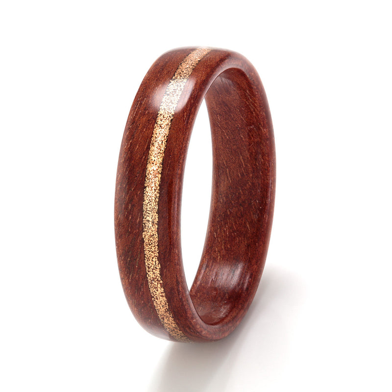 River Red Gum Ring 5mm with Gold Shavings by Eco Wood Rings