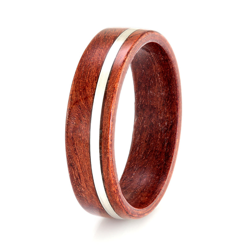 River Red Gum Ring 5mm with Silver by Eco Wood Rings