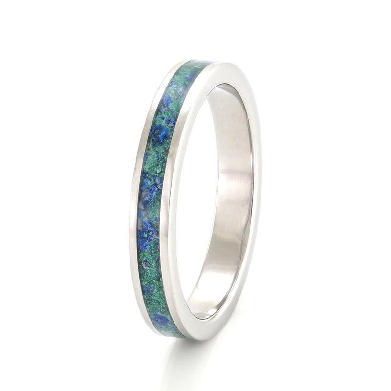Steel with Malachite & Lapis Lazuli by Eco Wood Rings
