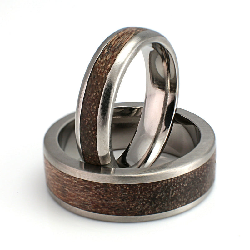Titanium & Keruing Set by Eco Wood Rings