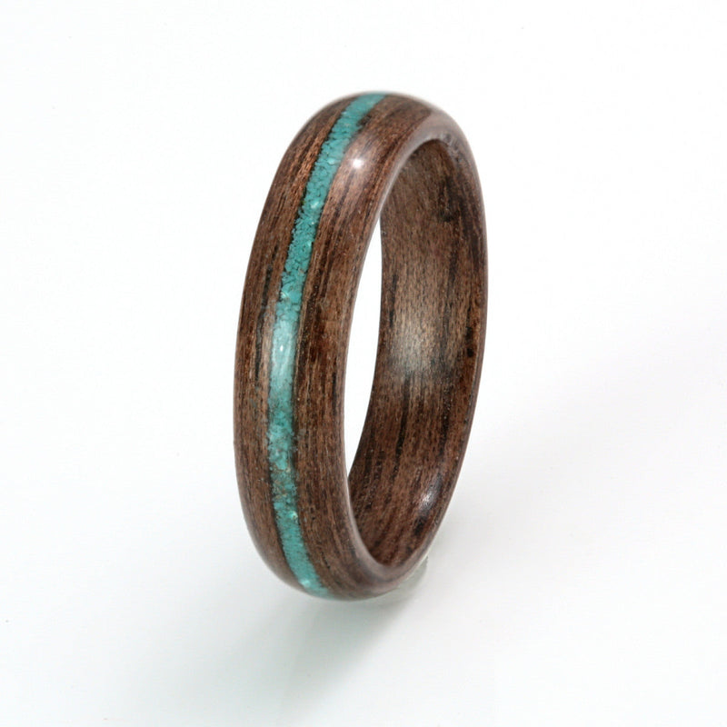 Walnut with Turquoise by Eco Wood Rings