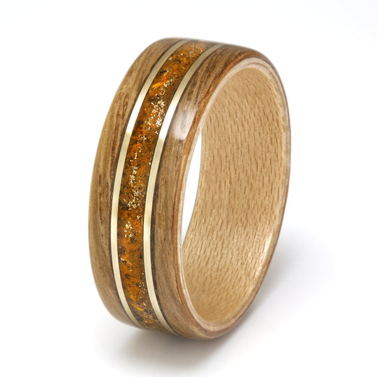 Oak with Maple, Yellow Gold & Mixed Inlay