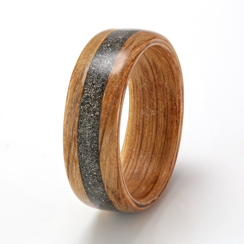 Whisky Barrel Oak with Titanium Shavings by Eco Wood Rings