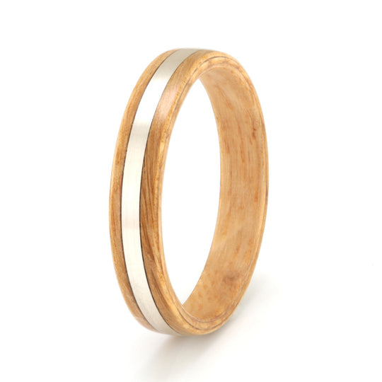 Oak Ring 4mm with Silver